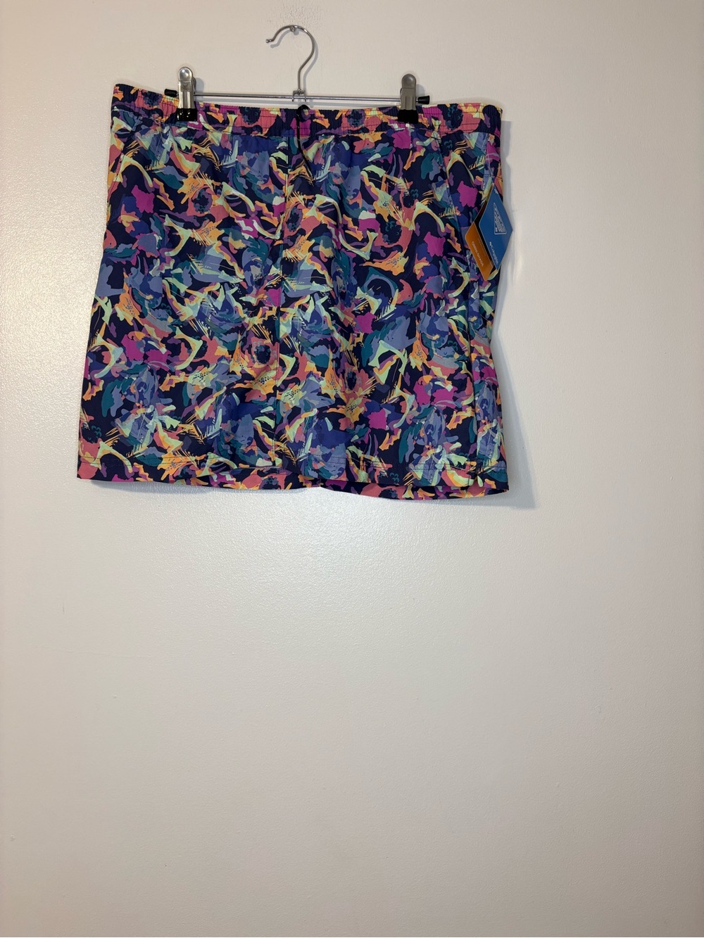 Columbia Navy Multicolor Abstract Mini Skirt